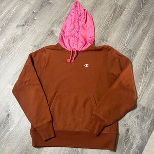 Champion Rust Sweater with Pink Hood
